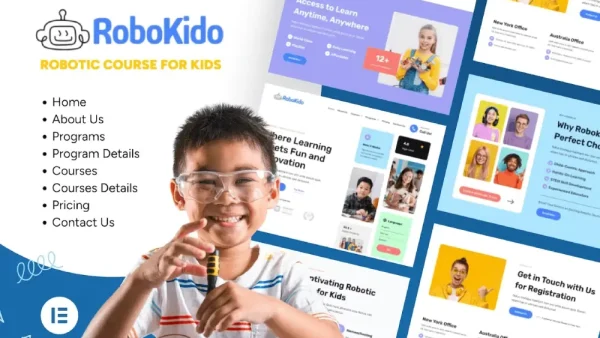 Robokido – Elementor Template Kit for Kids’ Online Learning Courses