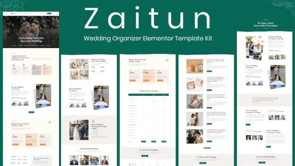 Zaitun: Elementor Template Kit for Wedding Organizers