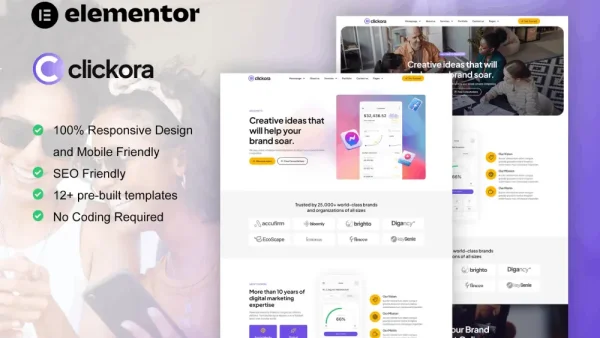 Clickora: Elementor Template Kit for Digital Marketing & Creative Agencies