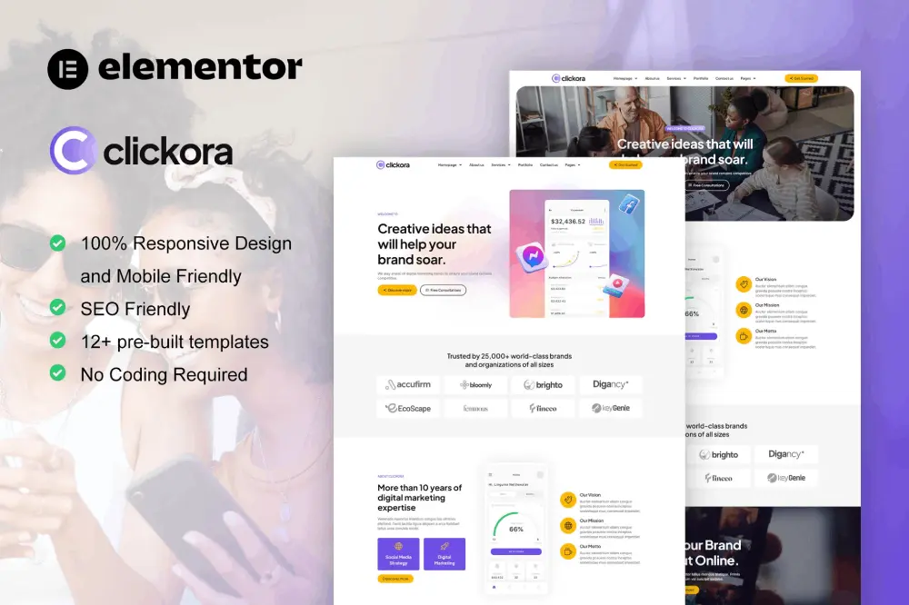 Clickora: Elementor Template Kit for Digital Marketing & Creative Agencies