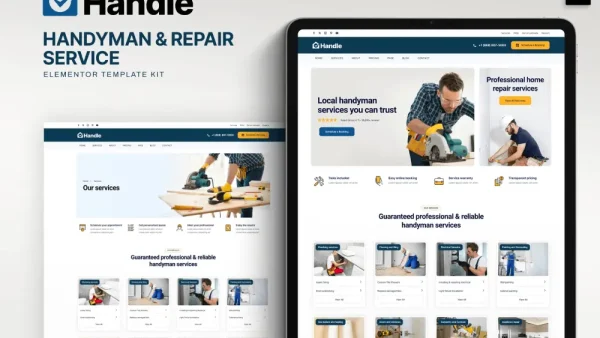 Handle: Elementor Template Kit for Handyman & Repair Services