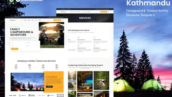 Kathmandu: Elementor Template Kit for Camping & Outdoor Activity Websites