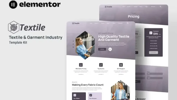 Textiles: Elementor Template Kit for Garment Industry Websites