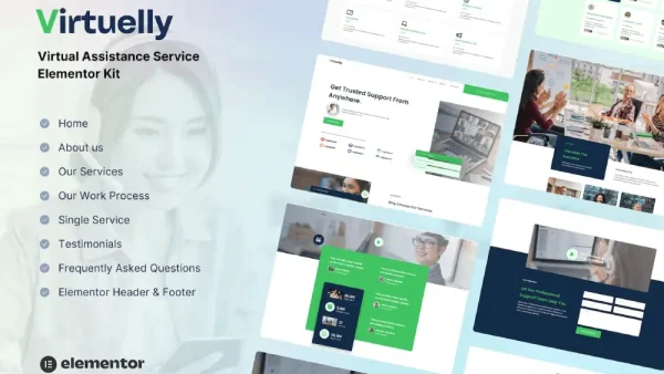 Virtuelly: Elementor Template Kit for Virtual Assistant Service Websites