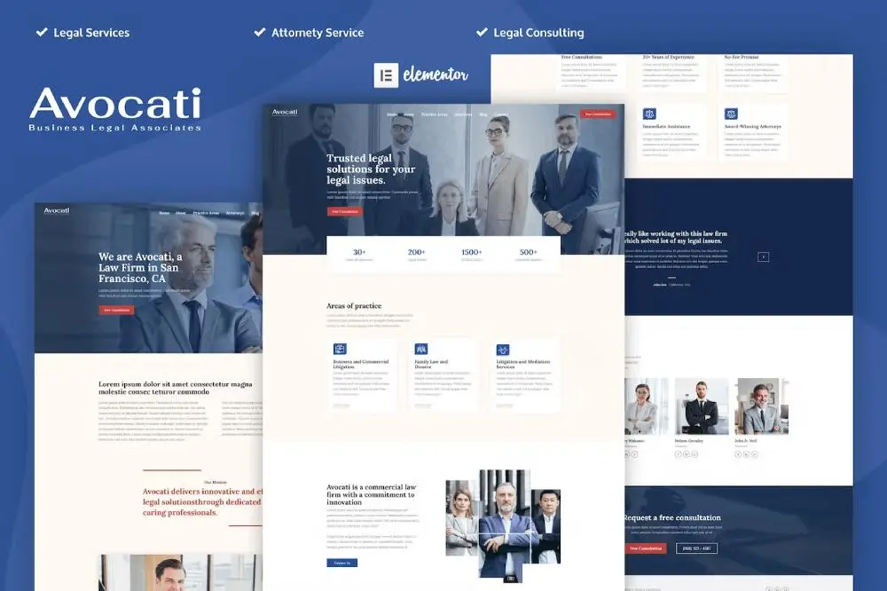 Avocati: Elementor Template Kit for Law Firms & Attorneys