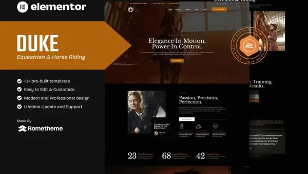 Duke: Elementor Template Kit for Equestrian & Horse Riding Websites