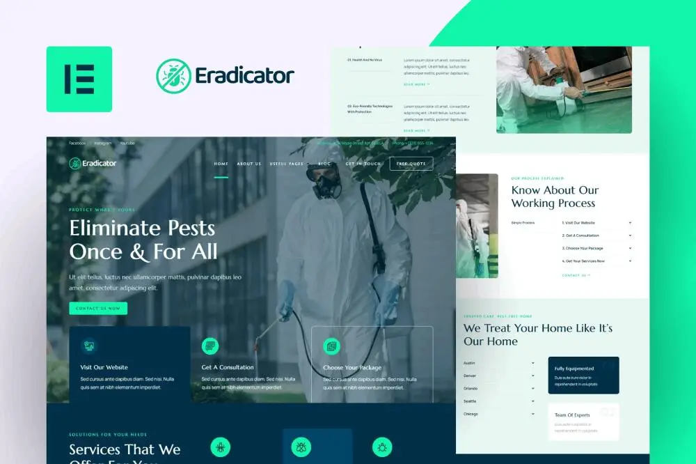 Eradicator: Elementor Pro Template Kit for Pest Control Services