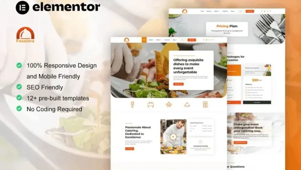 Feastora: Elementor Template Kit for Restaurants & Catering Services