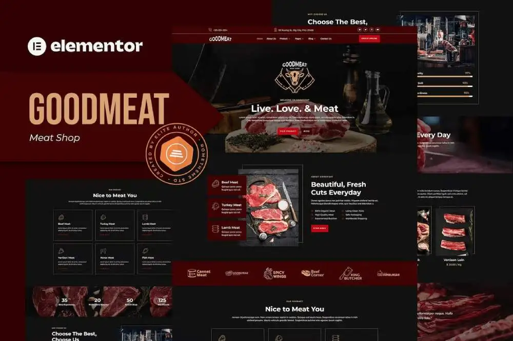 Goodmeat - Elementor Template Kit for Meat Shops & Butchers