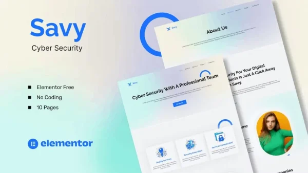 Savy – Cyber Security Elementor Template Kit for Professionals