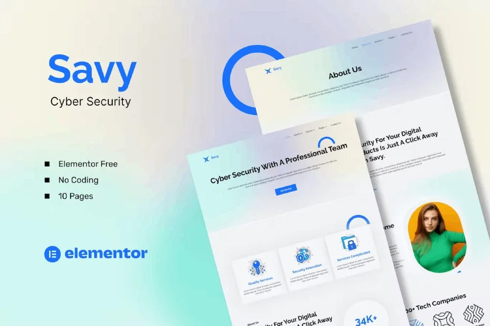 Savy – Cyber Security Elementor Template Kit for Professionals