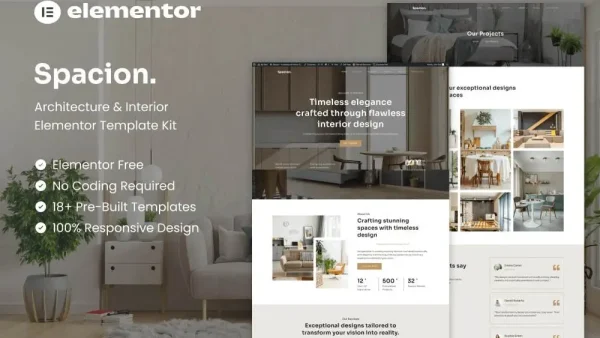 Spacion: Elementor Template Kit for Architecture & Interior Design