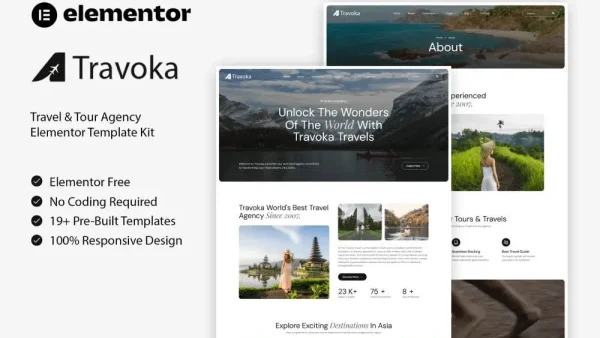 Travoka: Elementor Template Kit for Travel & Tour Agencies