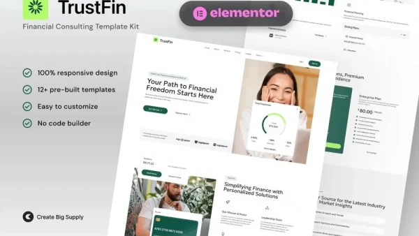 TrustFin: Elementor Template Kit for Financial Consulting Firms