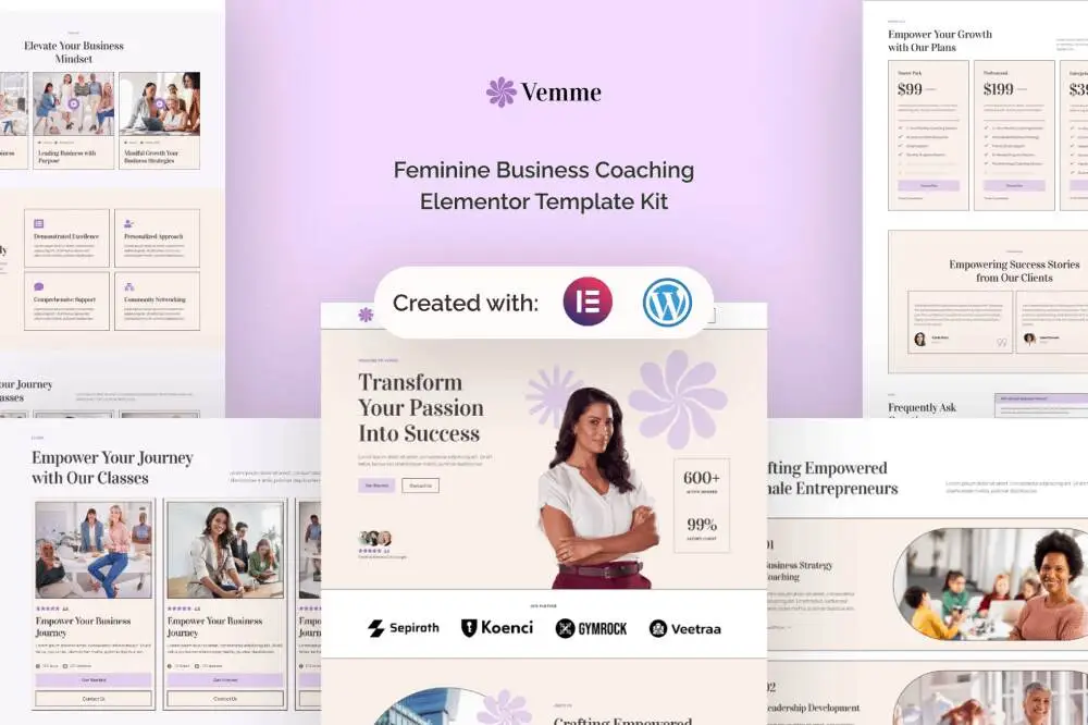 Vemme: Elementor Template Kit for Feminine Business Coaching