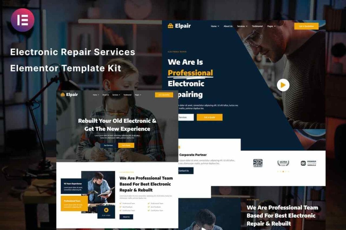 Elpair: Elementor Template Kit for Electronic Repair Services