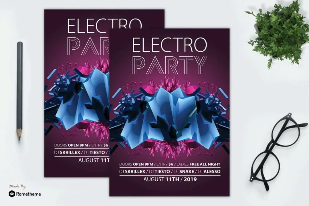 Abstract Electro Flyer Vol.1 - Versatile PSD Template