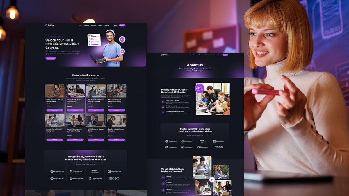 Skillio: Elementor Template Kit for IT Online Course Education