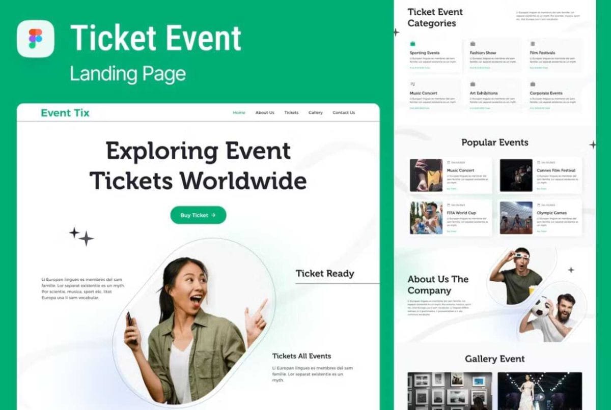 EventTix: Figma Modern Landing Page Design