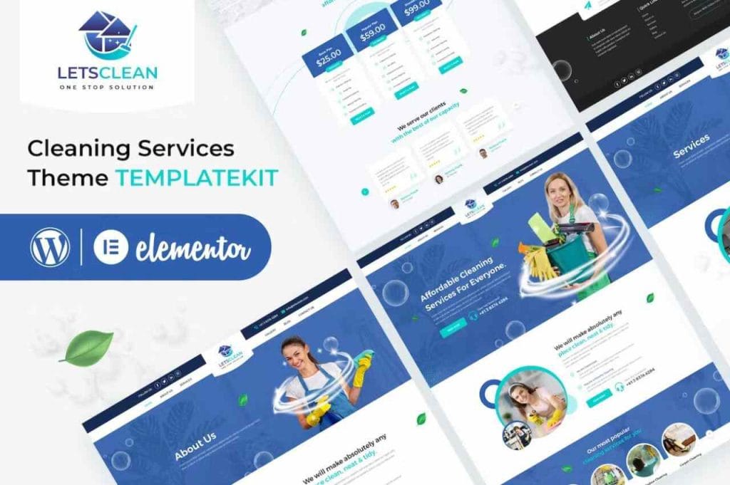 LetsClean: Elementor Template Kit for Cleaning Services