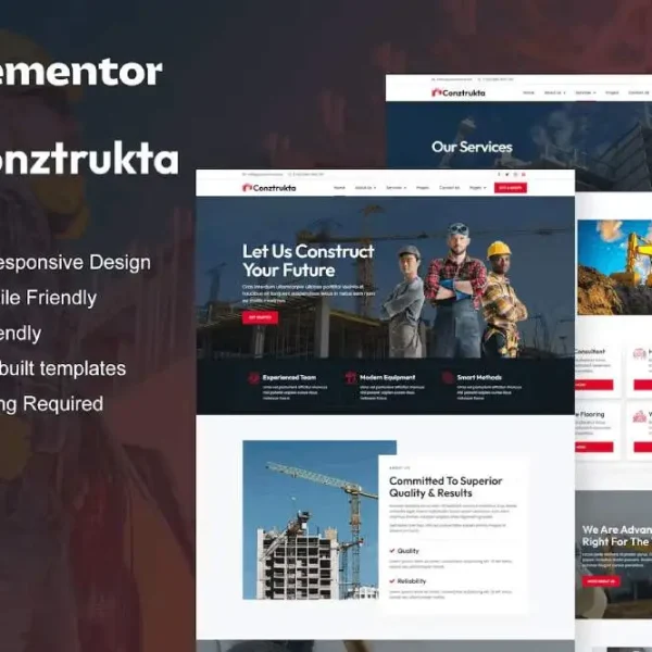 Conztrukta: Elementor Template Kit for Construction & Building Services