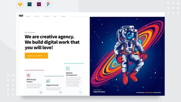 Daily UI V24 - Creative Digital Agency Website UI Template | PSD, XD, Figma, Sketch