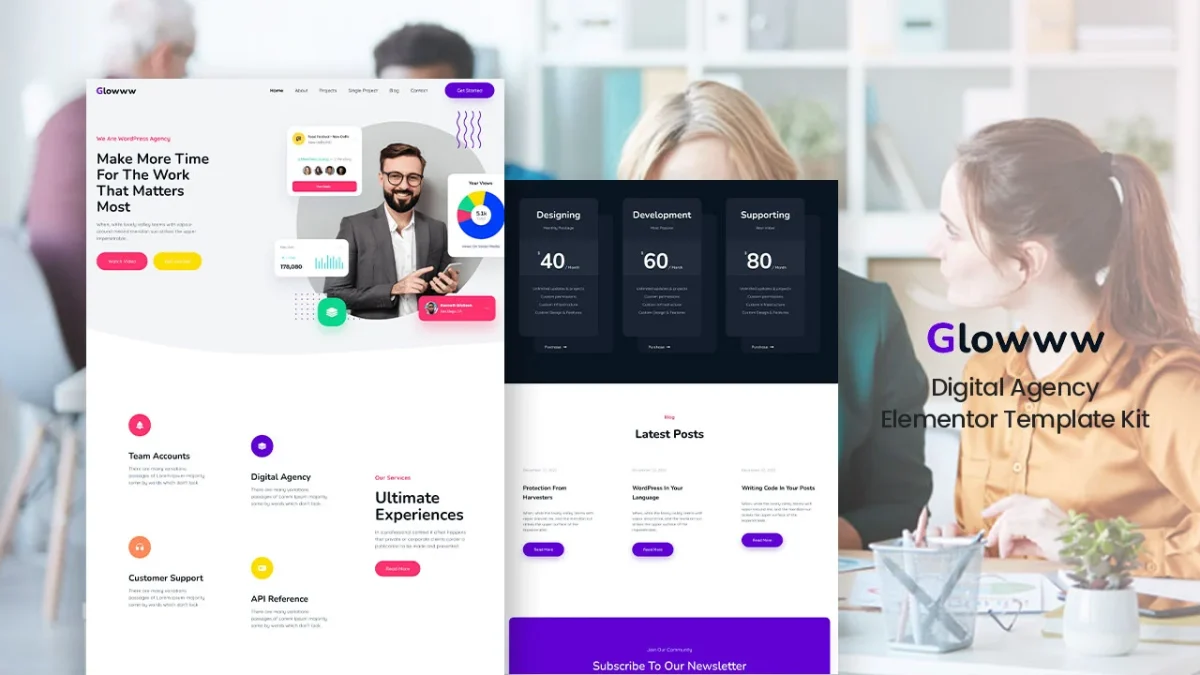Glowww: Elementor Template Kit for Creative Business & Agencies - Image 1