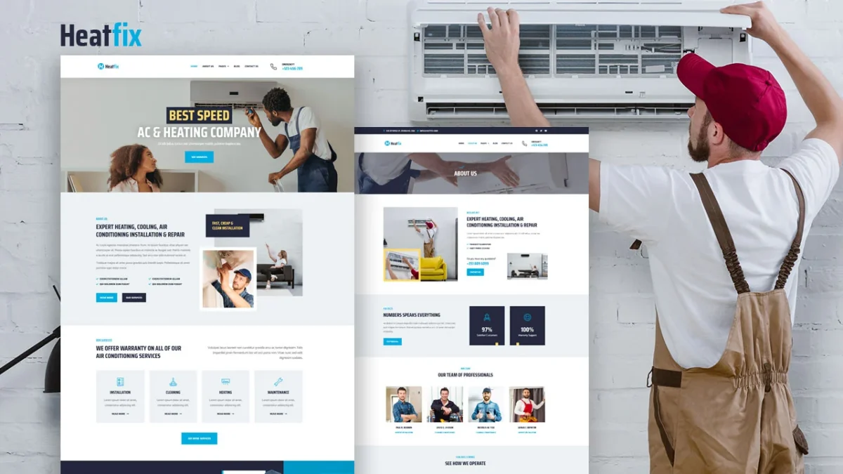 HeatFix: Elementor Template Kit for Air Conditioning Services - Image 1