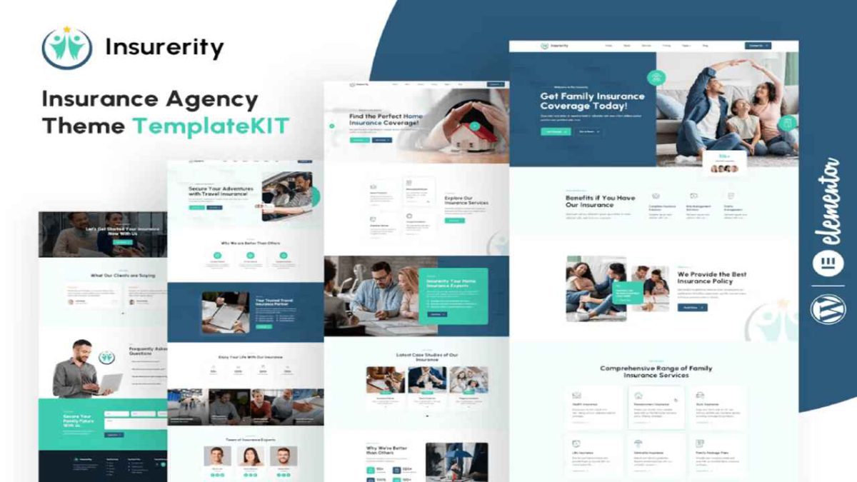 Insurerity – Insurance Agency Elementor Template Kit - Image 1
