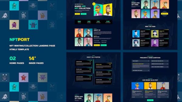 NFT Minting/Collection Landing Page HTML5 Template - Nftport | Build Your NFT Portfolio