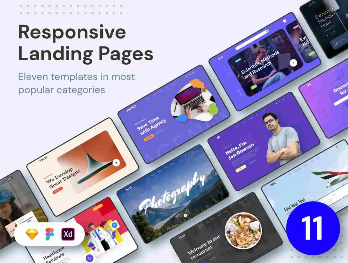 ELEVEN - Multipurpose Responsive Landing Page Templates for Web Design - Image 1