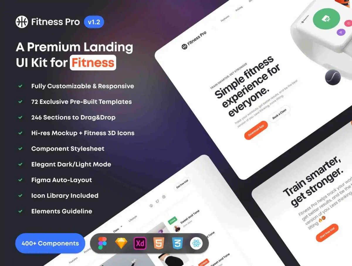 Fitness Pro: Website UI Kit for Fitness and Wellness - Image 1