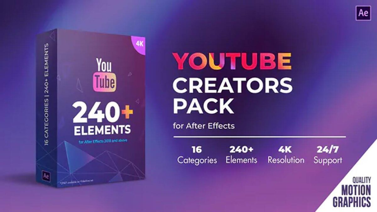 YouTube Creators Pack - After Effects Templates & Assets - Image 1