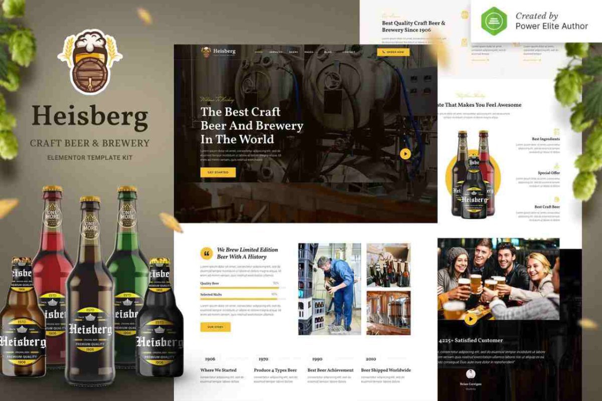 Heisberg: Elementor Template Kit for Craft Beer & Brewery Websites - Image 1