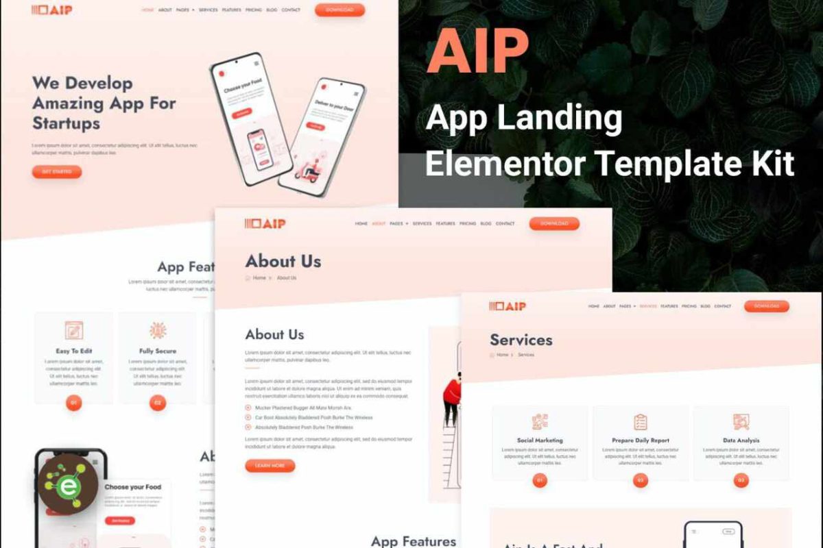 Aip: Elementor Template Kit for App Landing Pages - Image 1