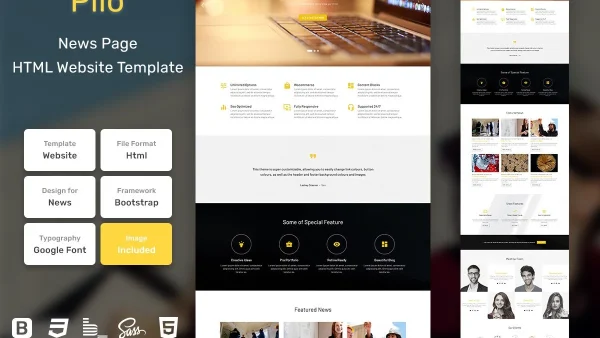 Pilo News Page - HTML Web Template for Dynamic News Websites