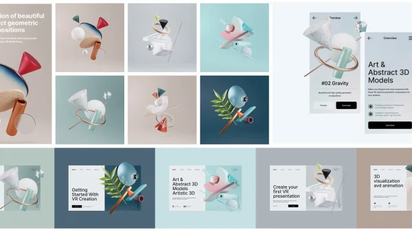 Collection of 3D Abstractions - Modern Artistic Visuals | 3DA001