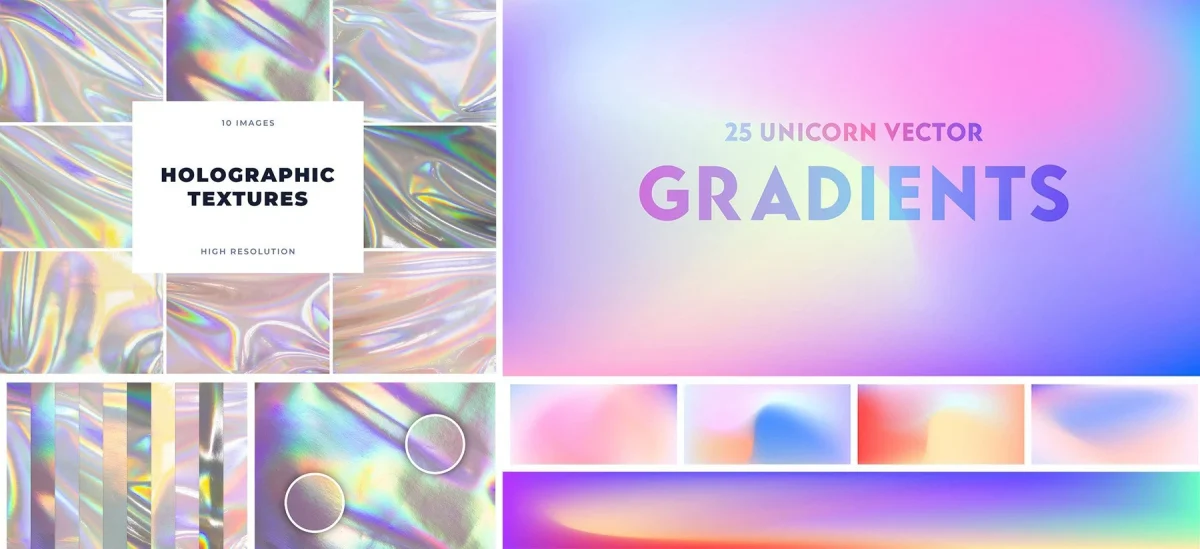 Holographic Textures and Vector Gradients - Visual Effects | HT001 - Image 1