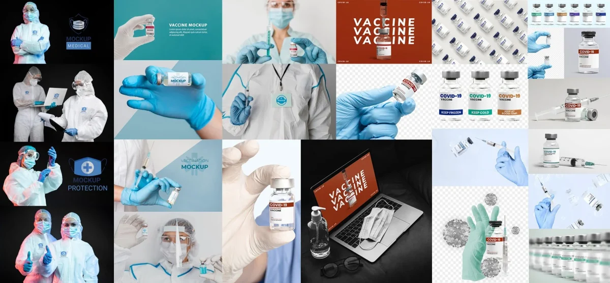 Covid-19 Medical Mockups Vaccine Display - JPEG & PNG Files | CVM001 - Image 1