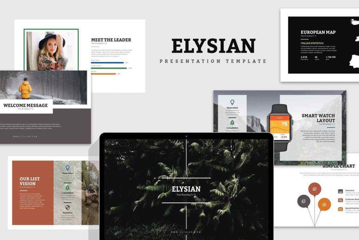 Elysian – Nature Lookbook PowerPoint Template for Creative Presentations - Image 1