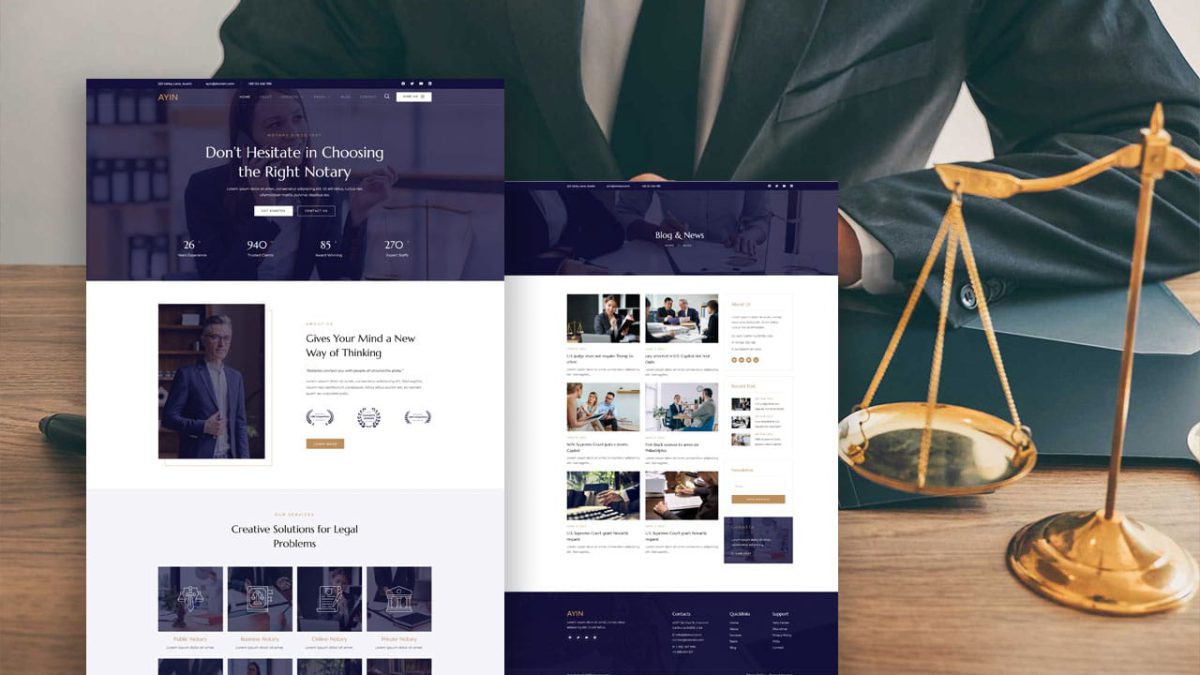Ayin: Elementor Template Kit for Notary Public & Legal Services - Image 1