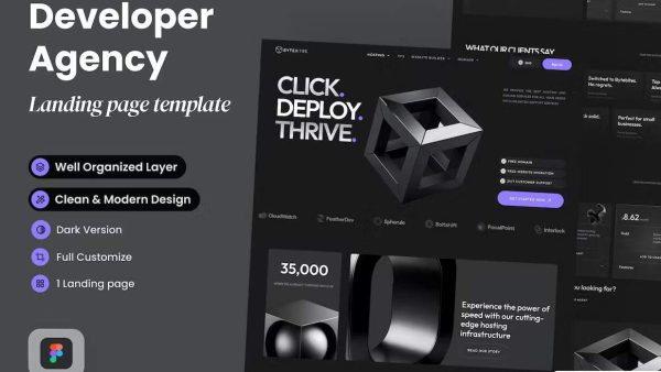 ByteBites: Developer Agency Landing Page Template for Figma
