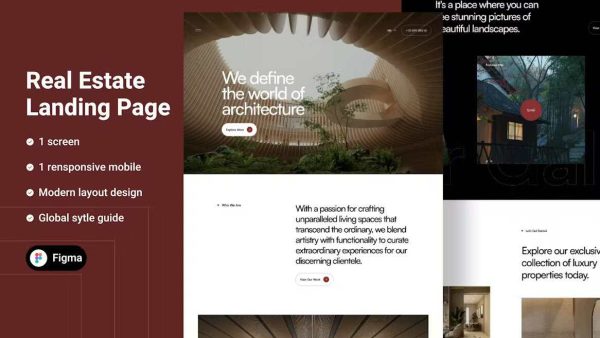 The Prestige: Real Estate Landing Page Template in Figma