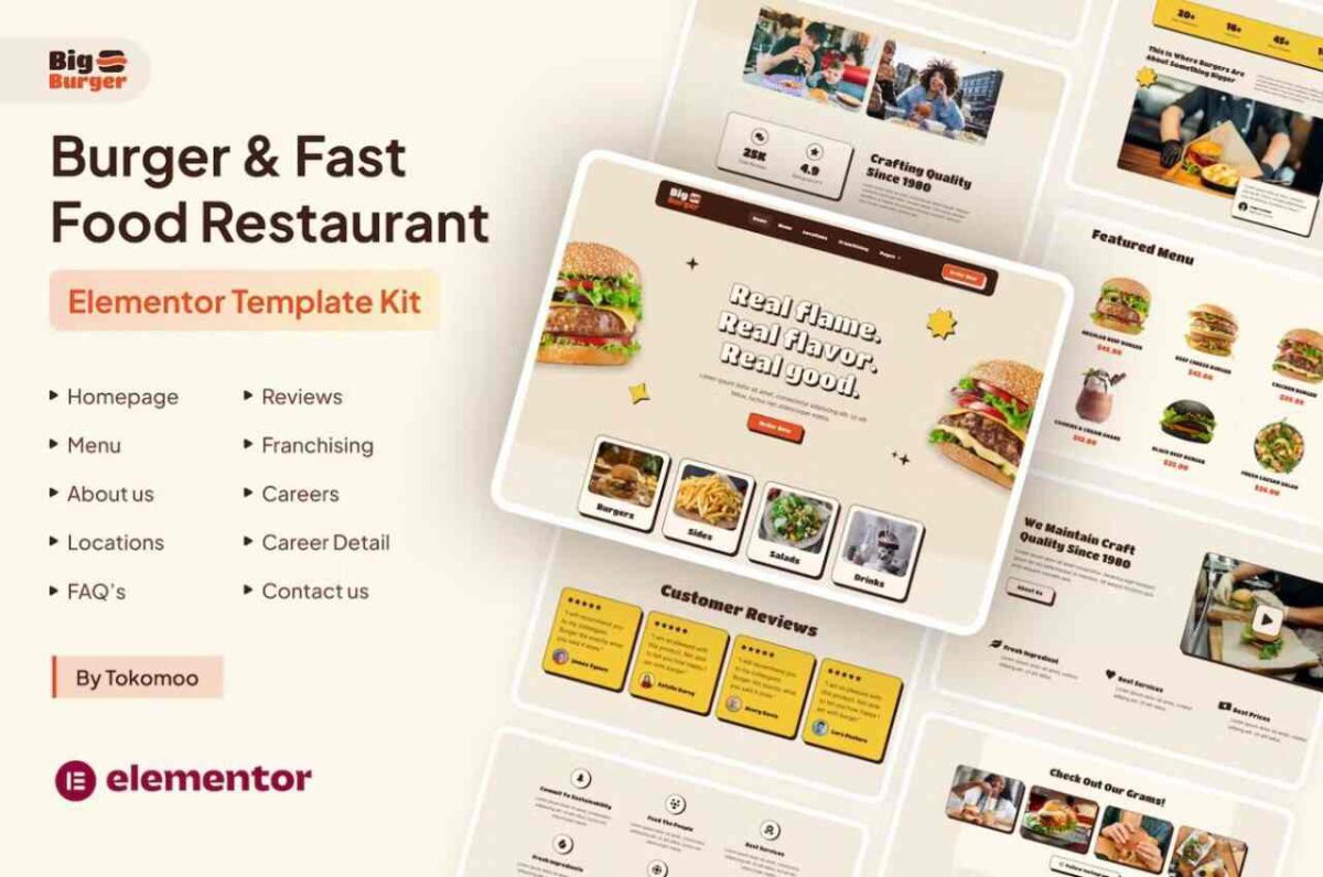 BigBurger: Elementor Template Kit for Burger & Fast Food Restaurants - Image 1