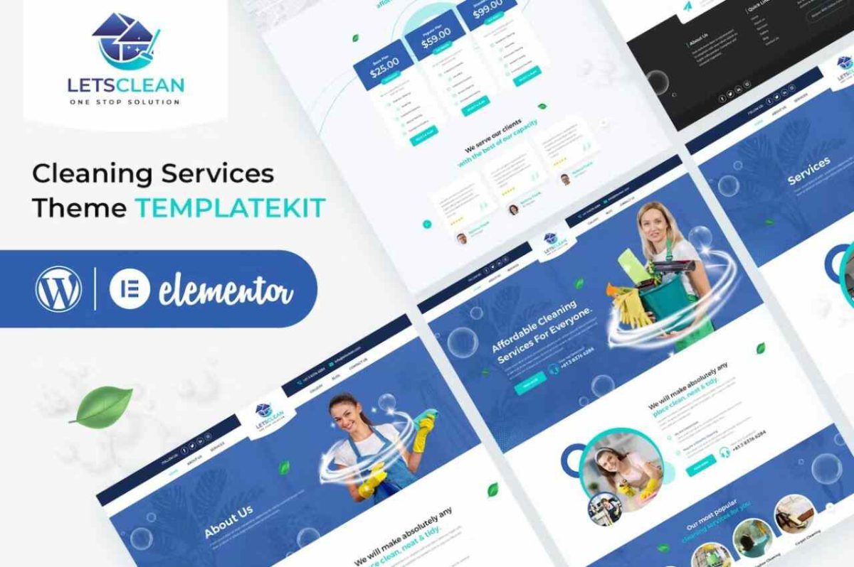 LetsClean: Elementor Template Kit for Cleaning Services - Image 1