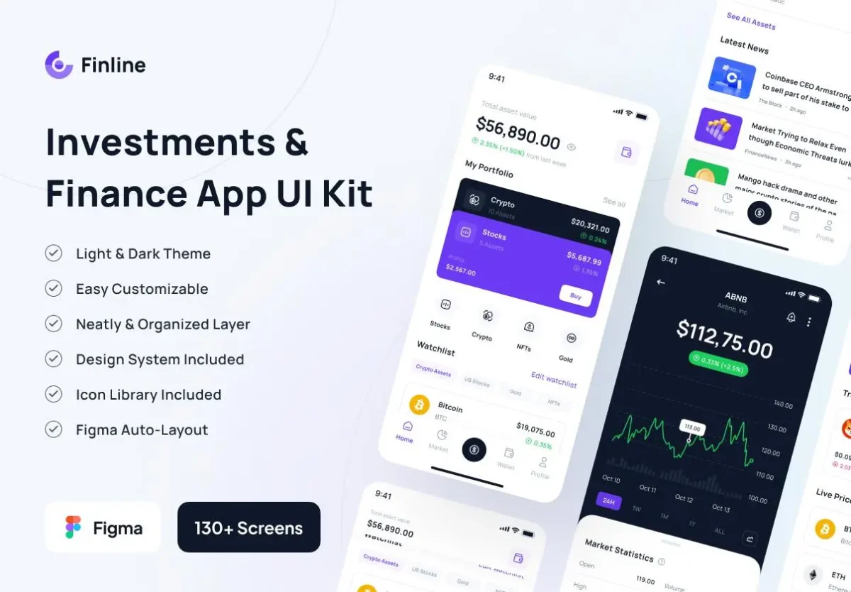 Finline - Finance & Investment App UI Kits - Image 1