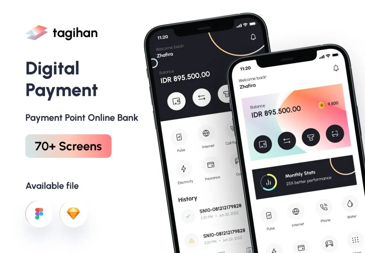 Tagihan - Payment Point Online Bank App UI Kit - Image 1