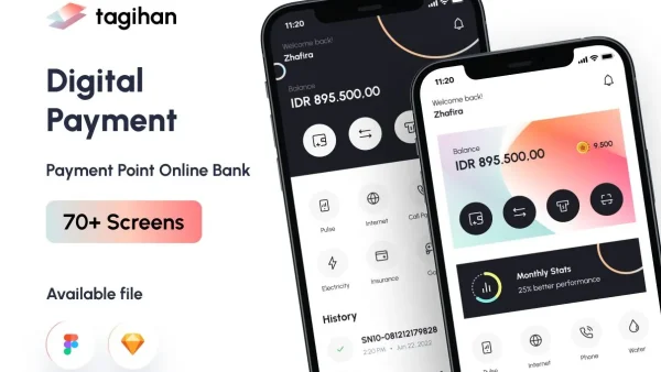 Tagihan - Payment Point Online Bank App UI Kit