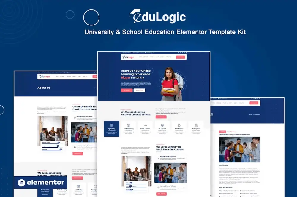 03_edulogic_cover edulogic – elementor template kit for university & school education - image 1