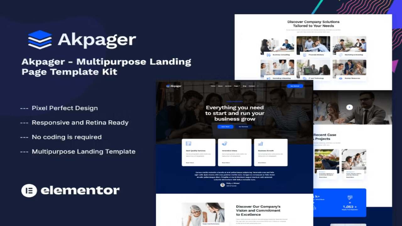 akpagercover akpager – multipurpose landing page template kit - image 1